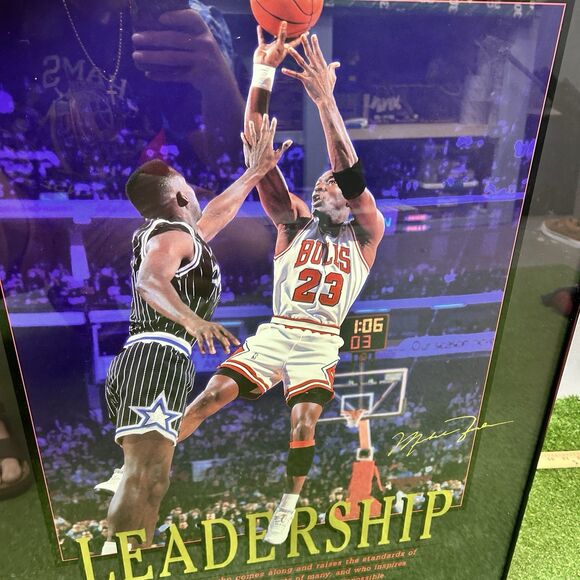 1996Upper Deck Michael Jordan Limited Edition Poster Print Leadership 5212/7210 - Picture 2 of 8